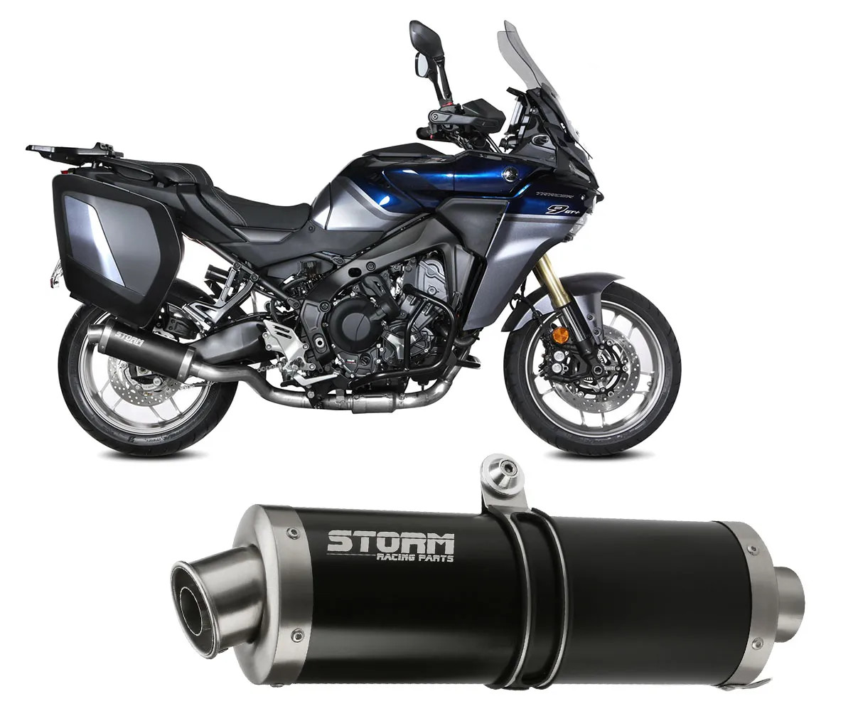 Full System Exhaust Oval Storm by Mivv Inox Black Yamaha Tracer 9 2025 2026