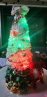 Handmade Christmas Decor Flocked Tree In Vintage Ceramic Base. Lights/Timer — photo 3