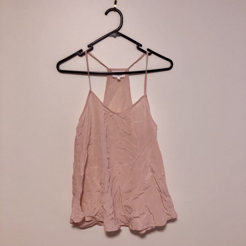 Seed Pink 100% Silk Sleeveless Halter Neck Camisole Blouse, Size 8