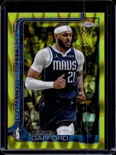 2025-26 Topps Chrome 78 Daniel Gafford Yellow Wave Refractor #/275 Mavericks R03