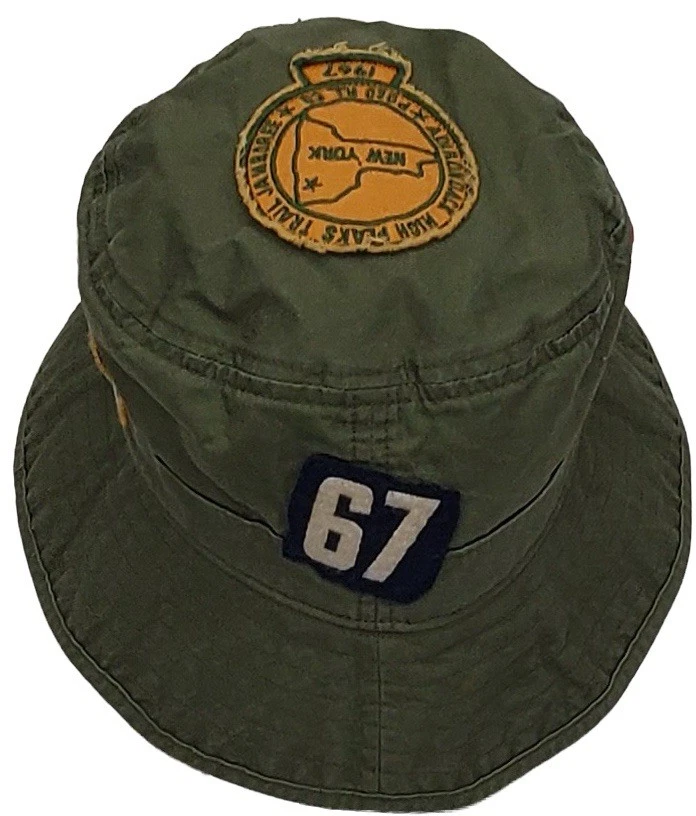 Polo Ralph Lauren 橄榄绿色运动员布贴 渔夫桶帽 尺寸 S/M 全新带标签 — 第 4/4 张图片