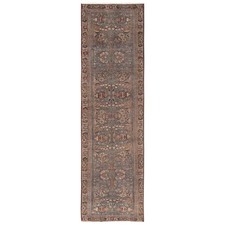 3'x10'10" Brown Vintage Zoroastrian Pure Wool Hand Knotted Clean Runner Rug 2195