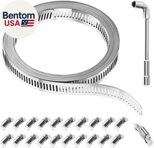 Hose Clamps 304 Stainless Steel Kit 33ft Metal Strap 20 Fasteners L Socket
