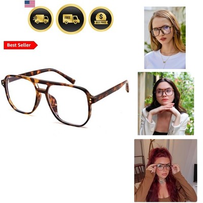 Blue Light Blocking Glasses Fake Nerd Clear Square Computer Lightweight Pilot...