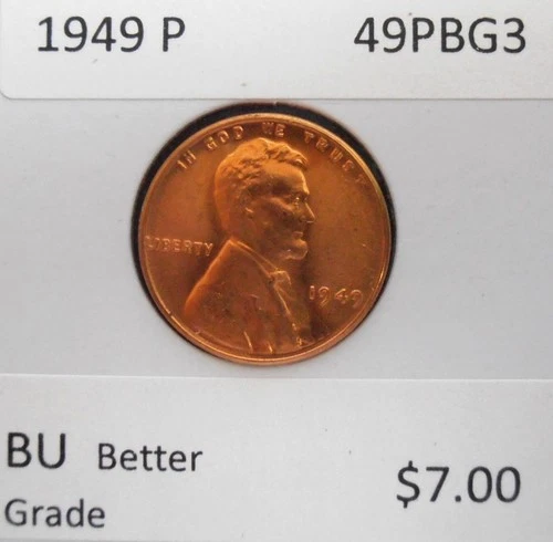 1949 P Lincoln Cent, Better Grade BU Coin! (49PBG3)