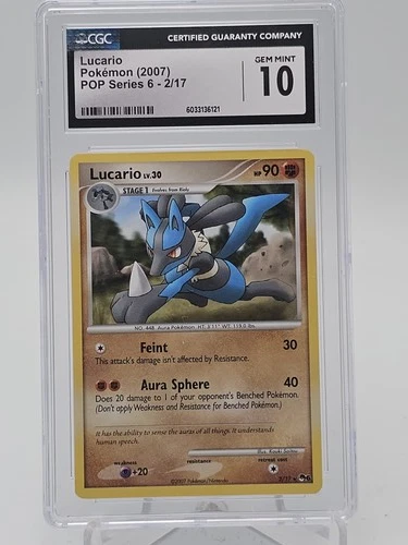 LUCARIO 2007 POKEMON POP SERIES 6 #2/17 CGC 10 Q6438