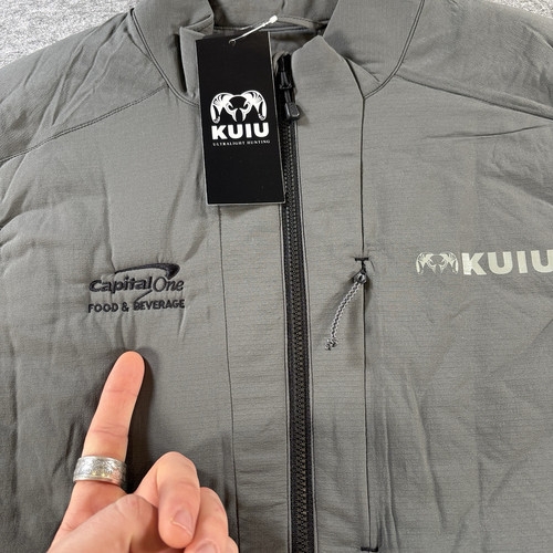 KUIU Kenai Hunting Vest Mens Large NWT Gray Company Embroidery Capital One - Picture 2 of 5