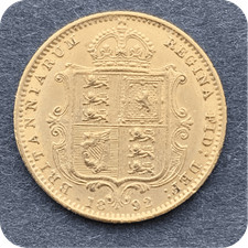 1892  Half  Gold Sovereign Jubilee Head
