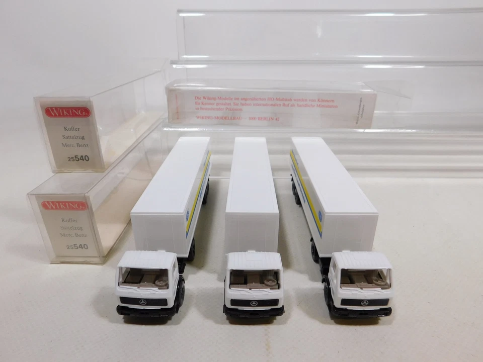 3x wiking H0 1:87 25 540 Modello Trattore Case / Sz MB Hella Mint + Box # - Immagine 4 di 4