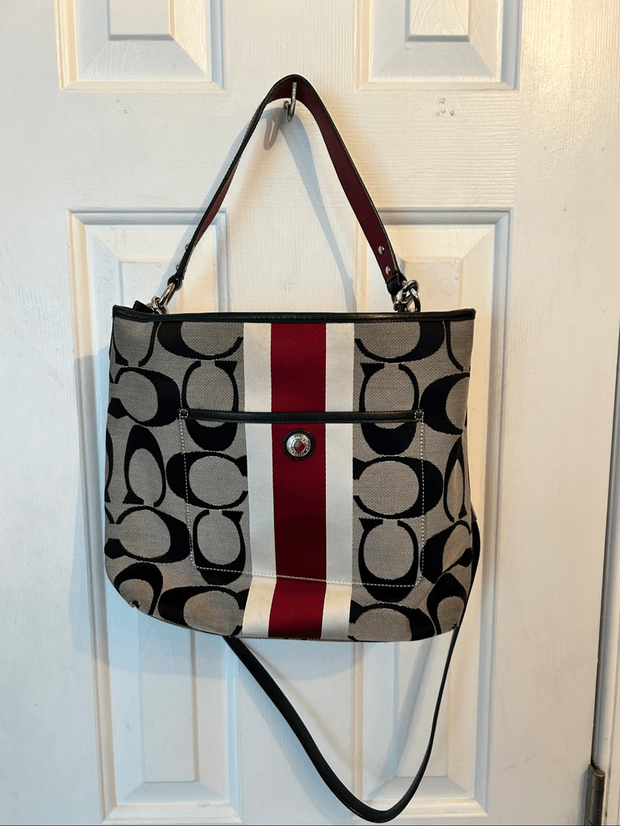 Coach Hampton Hobo Bag Striped Bags & Handbags for Women for sale