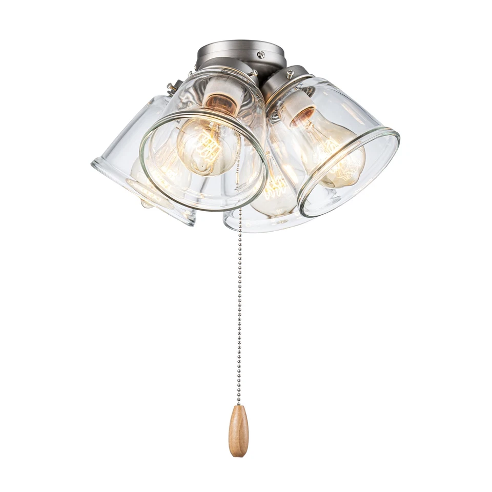 22016-1, Four-Light Ceiling Fan Light Kit with Pull Chain, Brushed Nickel Fin... - Image 2 of 4