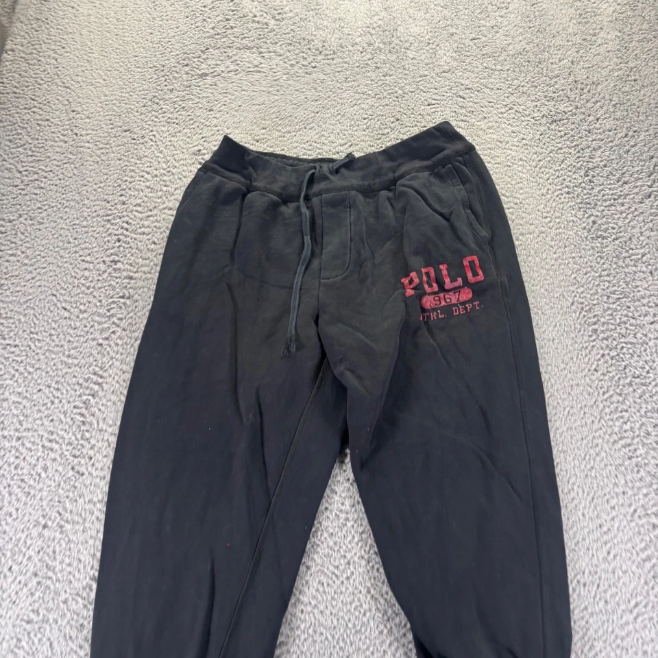 Pantalones de chándal Polo Ralph Lauren para hombre grandes negros mezcla de algodón bolsillos de lana Foto 2 de 4