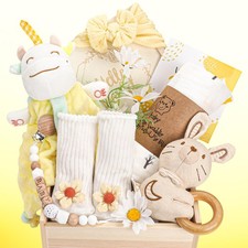 Baby Girl Gifts, for Girls,Newborn Essentials Baby Girl Basket,Wooden Baby Gi...