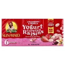 Yogurt Covered Raisins, Strawberry & Vanilla,  6 Boxes, 1 oz (28.3 g) Each