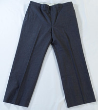 Dress Pants Mens 40x29 Charcoal Gray Flat Front Suit Trousers Made in USA