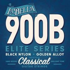La Bella 900B Elite Black Nylon Polished Golden Alloy Classical Guitar Strings