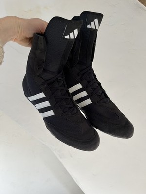 Adidas Box Hog 2 Boxen Herren UK 9,5 Stiefel schwarz klassisch leicht geschnürt 