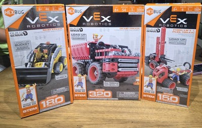 New HexBug Robotics VEX Construction Kits 3 Pack Forklift Dump Truck Skid Steer