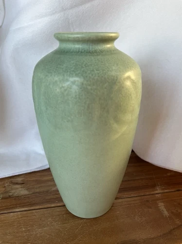 Rookwood Pottery Vase XXI 1921 Floral Impressd Seafoam Green #2425 Has Hairline