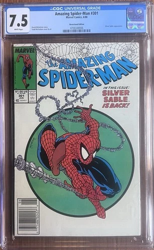 The Amazing Spider-Man #301 Newsstand !McFarlane Cover - CGC 7.5!
