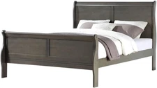 Louis Philippe Eastern King Bed in Dark Gray