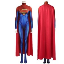 Flashpoint Supergirl Jumpsuit Cosplay Costume Superwoman Bodysuit Cape Halloween