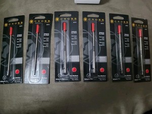Lot Of 6 Cross Standard Ballpoint Pen Refill, Red, Medium Pt, 8515