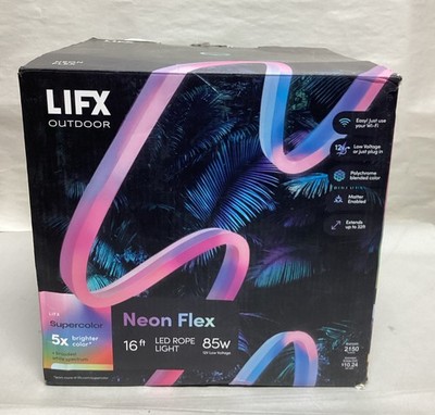 LIFX 16' Smart WiFi120V Plug-in/12V Neon Flex Integrated LED Outdoor Rope Light