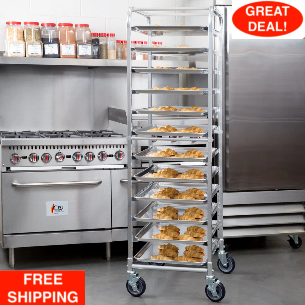 12 Pan Aluminum End Load Bakery Bun Sheet Pan Speed Rack