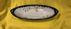 Vintage Nippon Hand Painted Oval Serving Dish Flowers With Cobalt Blue And Gold  — photo 2