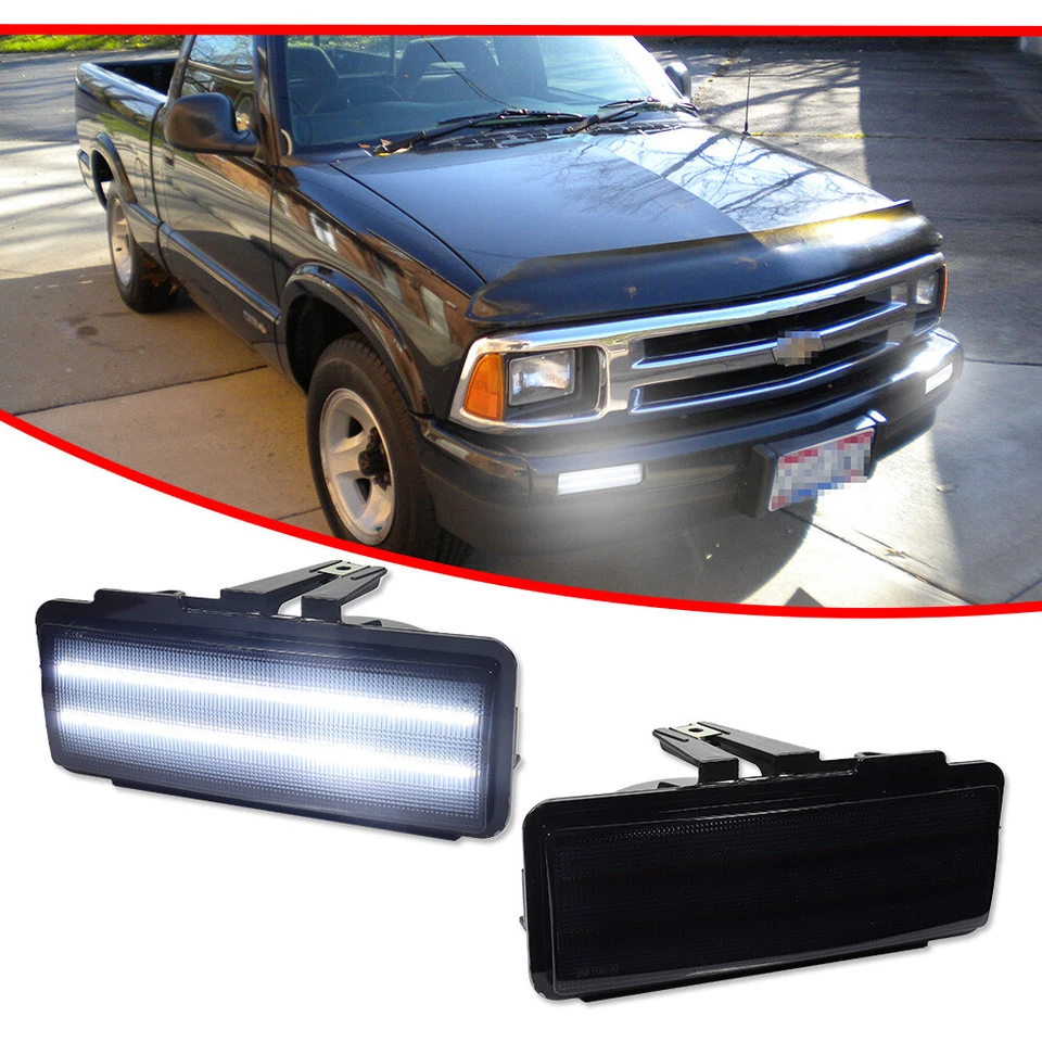 Lámpara de señal DRL delantera LED con interruptor de humo para 94-97 Chevy S10 Blazer GMC Sonoma Foto 3 de 4