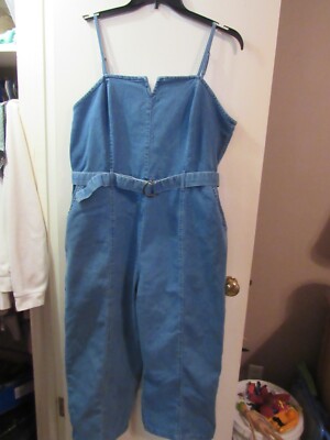 Ladies Jean Overalls Size 2X Spaghetti Straps Derek heart