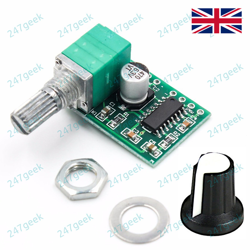 🇬🇧3W Stereo 3.3v 5v PAM8403 mini amplifier module with volume control and knob