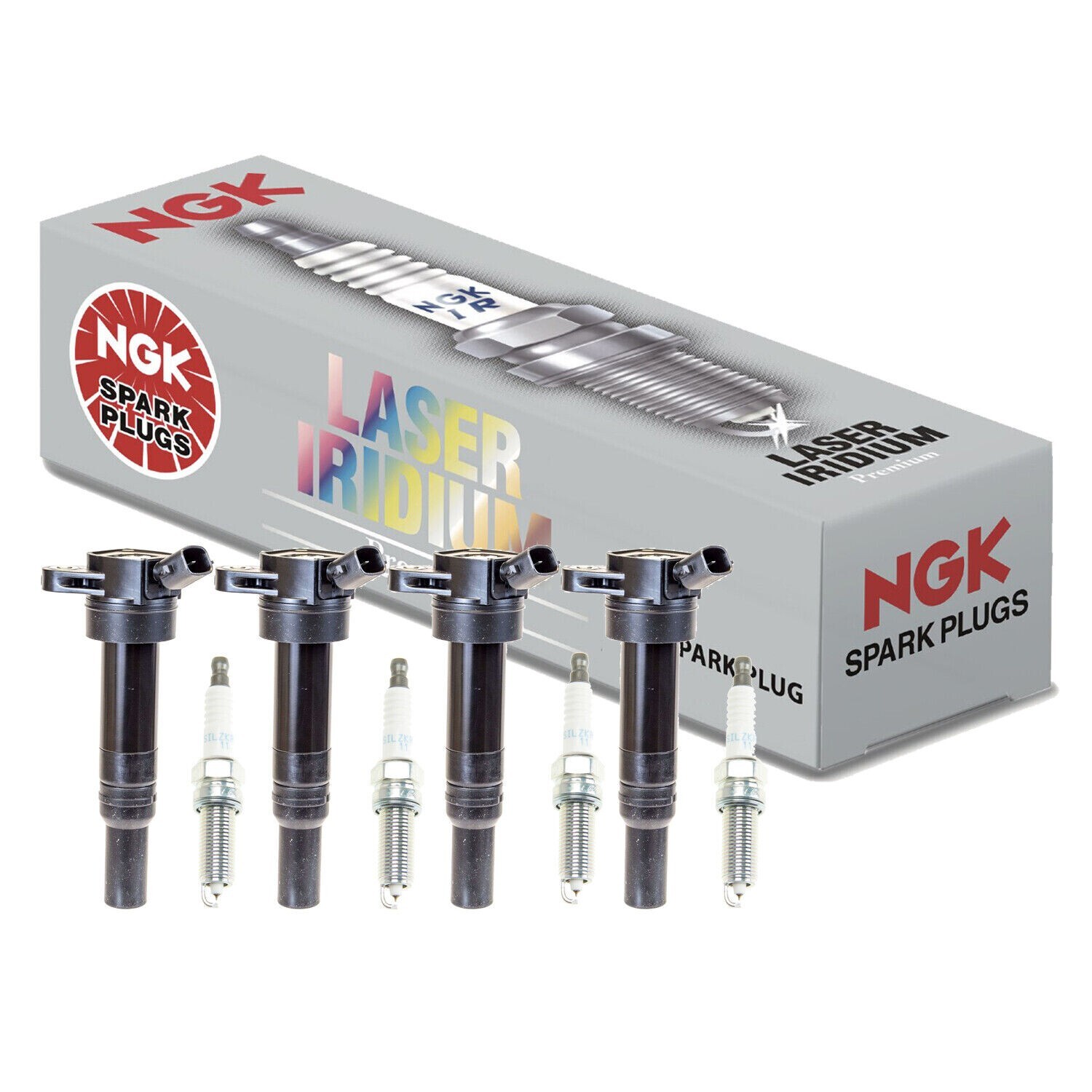 Denso 4 COP Direct Ignition Coils NGK 4 Laser Iridium Spark Plugs Kit For Kia