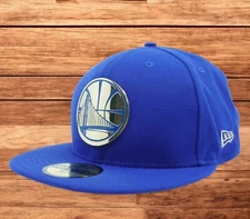 [11822350] Mens New Era NBA Golden State Warriors Metal Logo 59Fifty Fitted