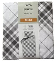 George Home single checked duvet set in grey & white (bnwt)
