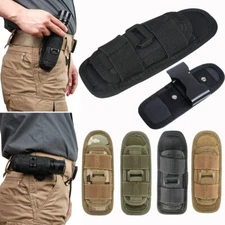 Tactical Flashlight Pouch Holster Nylon Rotatable Flashlight Holder Belt Clip US