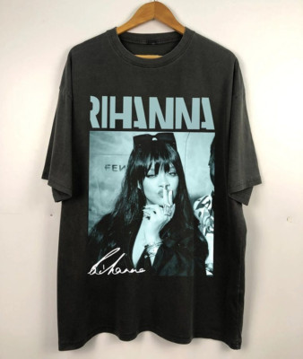 Rihanna Gift For Fans Black T-Shirt Cotton Full Size S-345XL Unisex