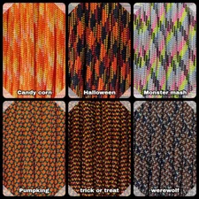 Paracord Planet New Halloween Paracord Colors - 550 Lb - 7 Inner Strand - Craft