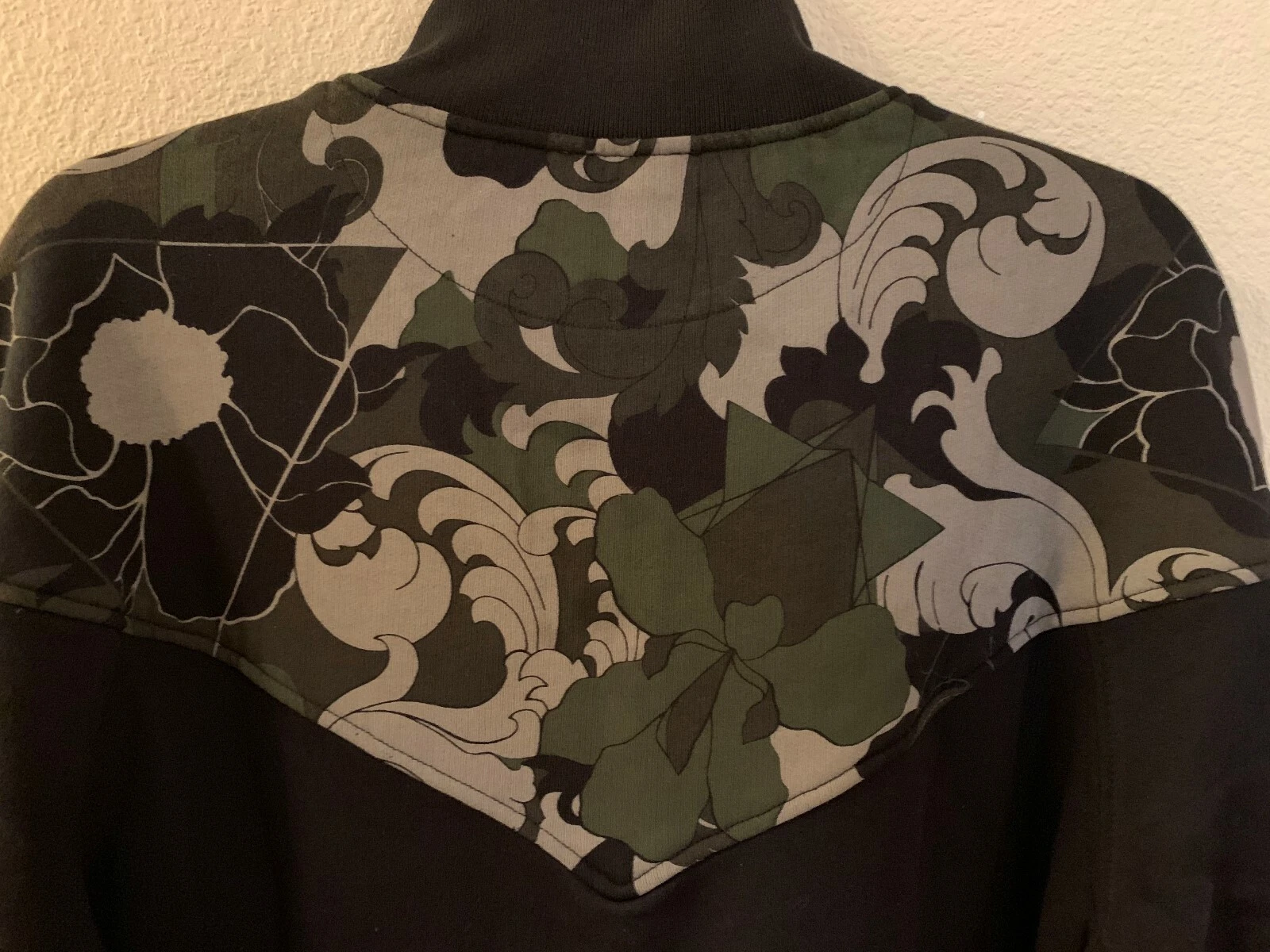 Felpa con cappuccio da uomo nuova con etichette Versace Collection cerniera intera nera finta taglia large