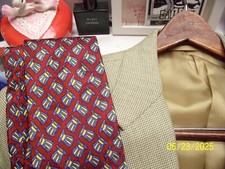 men's 38R Hickey Freeman Collection almond sport coat Uncle Sam tie GratefulDead