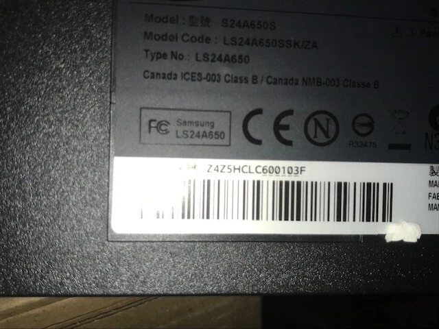 Samsung S24A650S 24' VGA DVI DisplayPort 1920x1080 Monitor With Stand & PSU - Image 2 of 4