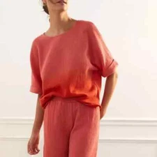 Dolan Left Coast Collection women’s Oversized Gauze TOP size XS Red Ombre Cotton