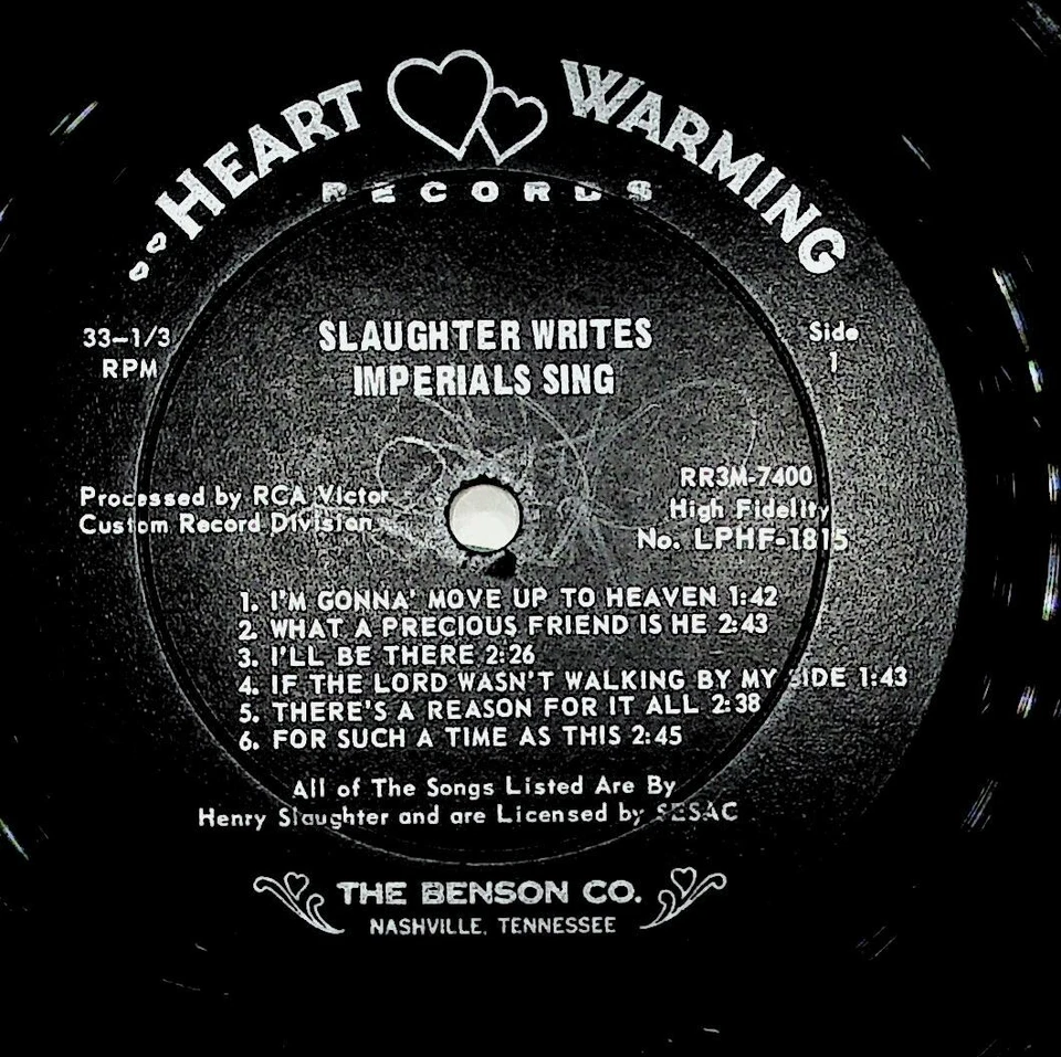 Imperials Sing Slaughter Writes Heart Warming LP Henry Slaughter Jake Hess - Image 3 of 4