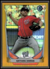 2014 Bowman Chrome Scout Top 5 Mini Gold Refractors #BMWN4 Nathan Karns 04/25