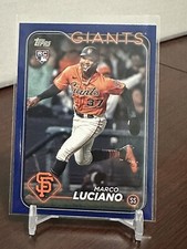 2024 Topps Series 1 Marco Luciano Royal Blue Rookie Card RC SP #232 - Giants. rookie card picture