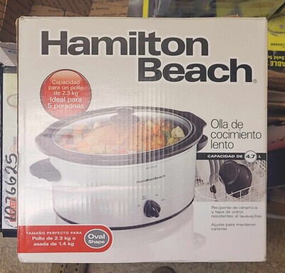Hamilton Beach 5qt Oval Slow Cooker w/ Removable Stoneware Crock NEW!