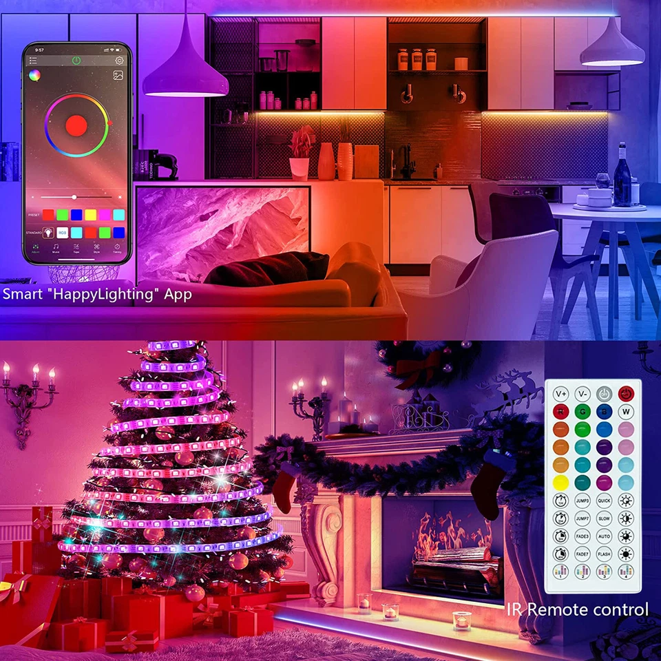 5-30M Streifen RGB LED Stripe 5050 Leiste Band Leuchte Lichterkette 230V Leuchte - Bild 2 von 4