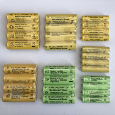 12pcs1.2v AA(300/600/800mAh) / AAA 600mAh And Ni-Cd / Ni-MH Rechargeable Battery
