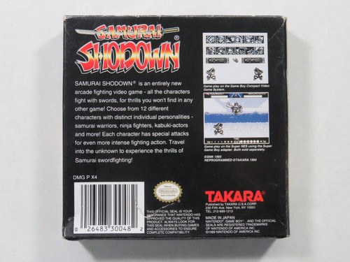 SAMURAI SHODOWN NINTENDO GAMEBOY (GB) USA (COMPLETE - GOOD CONDITION OVERALL) - Picture 2 of 11